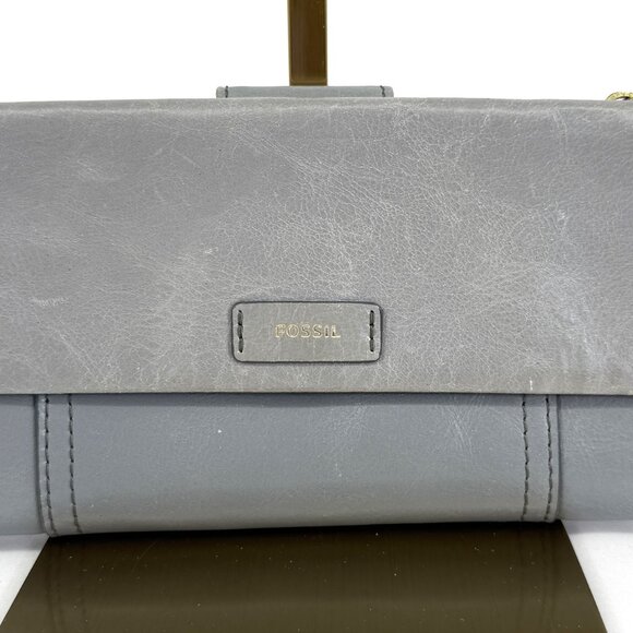 Fossil Ellis Multifunction Gray Leather Wallet - Picture 2 of 8